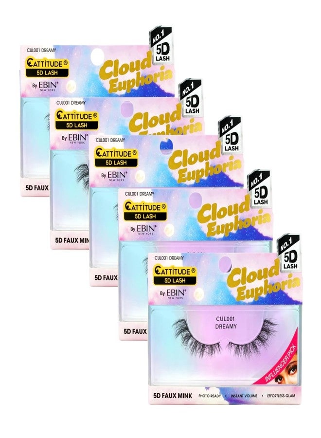 EBIN NEW YORK 5x Cloud Euphoria DREAMY Faux Mink Eyelashes by EBIN NEW YORK Bundle – Lightweight, Wispy, and Volumizing Lash Design for Everyday or Glam Looks – Gift Set (5 Items) - Image 1